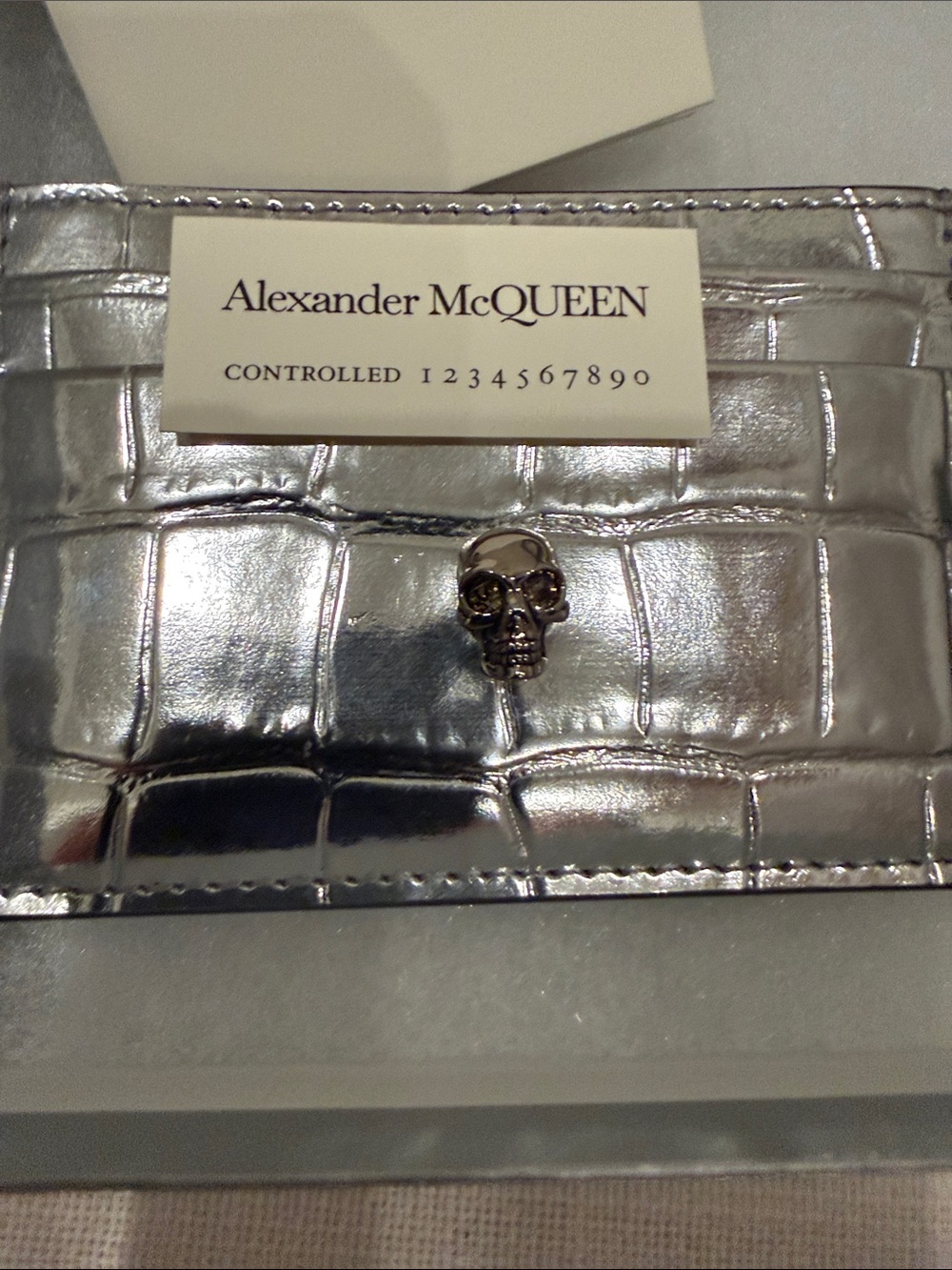 Alexander McQUEEN with serial number metallic card holder-New